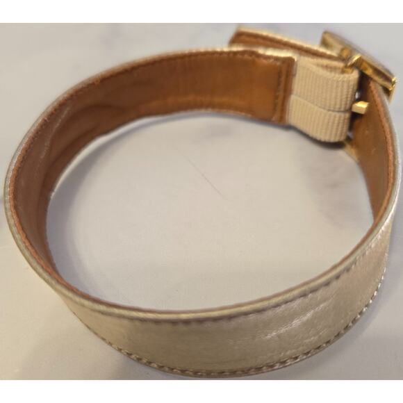 Puppy Dog Collar Gold Metallic Vegan Leather 11.5" Glam Lux Mini Bougie Pet Cat - Picture 2 of 4